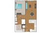 Main Street Flats 1x1 P Floor Plan Main Street Flats 1x1 P Floor Plan